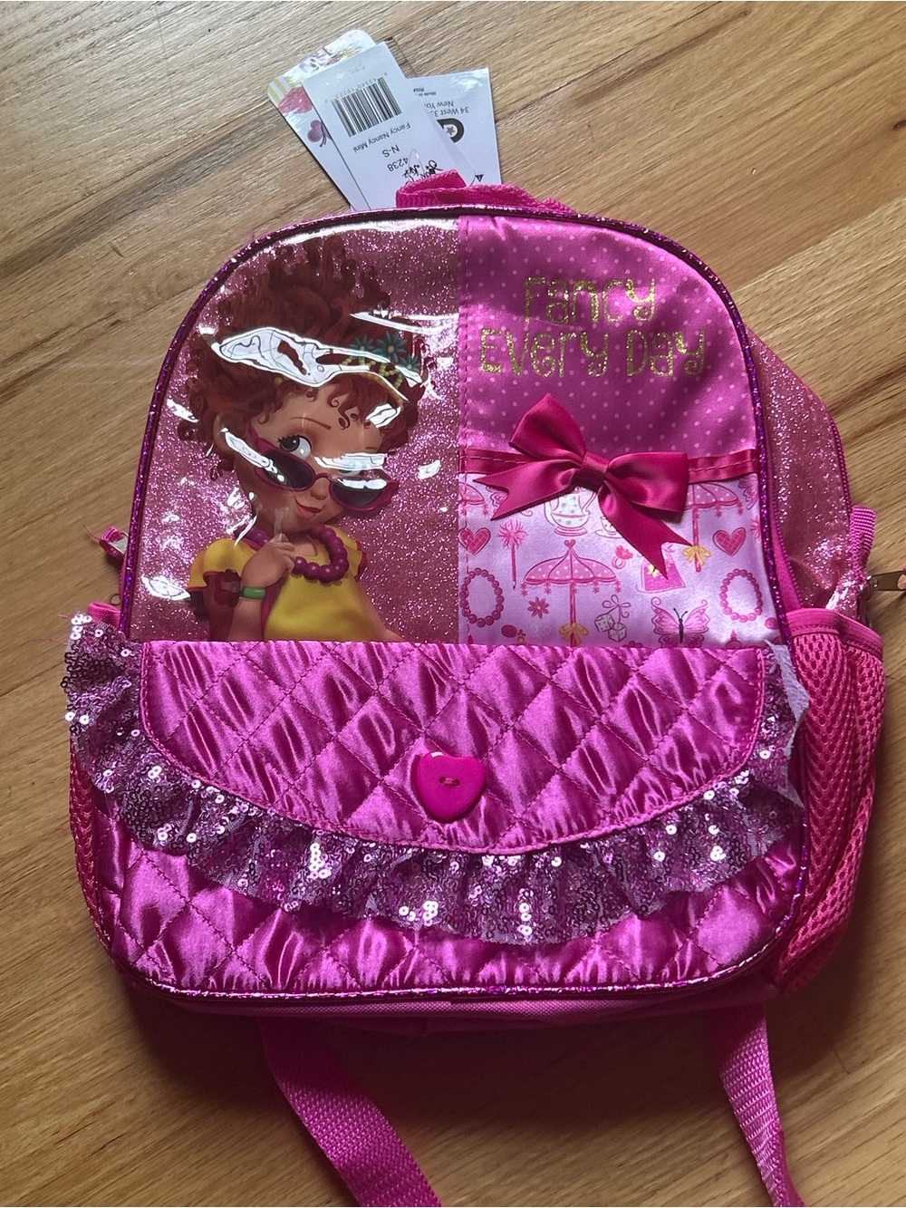 Disney Fancy Nancy Pink Sequin Kids' Character Backpack with Bow